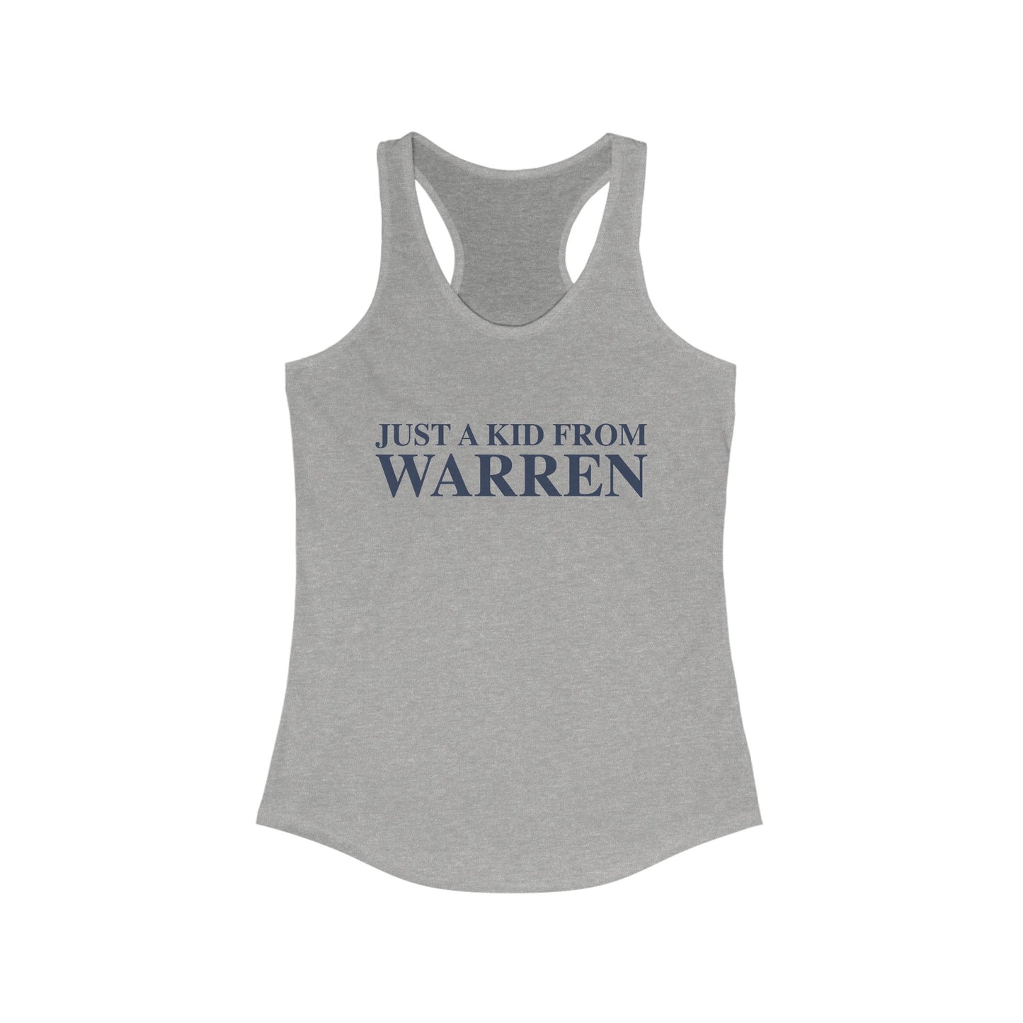 Just a kid from Warren Women's Ideal Racerback Tank Top
