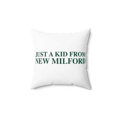 Just a kid from New Milford Polyester Square Pillow