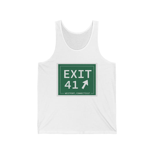 Vintage Exit 41 Merritt Parkway Sign Unisex Jersey Tank Top