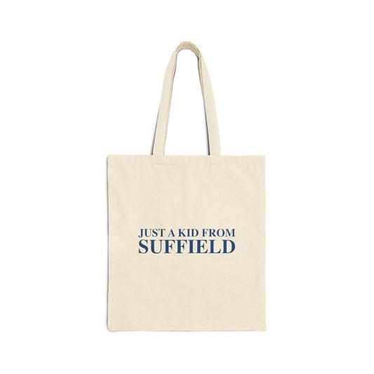 Just a kid from Suffield Cotton Canvas Tote Bag