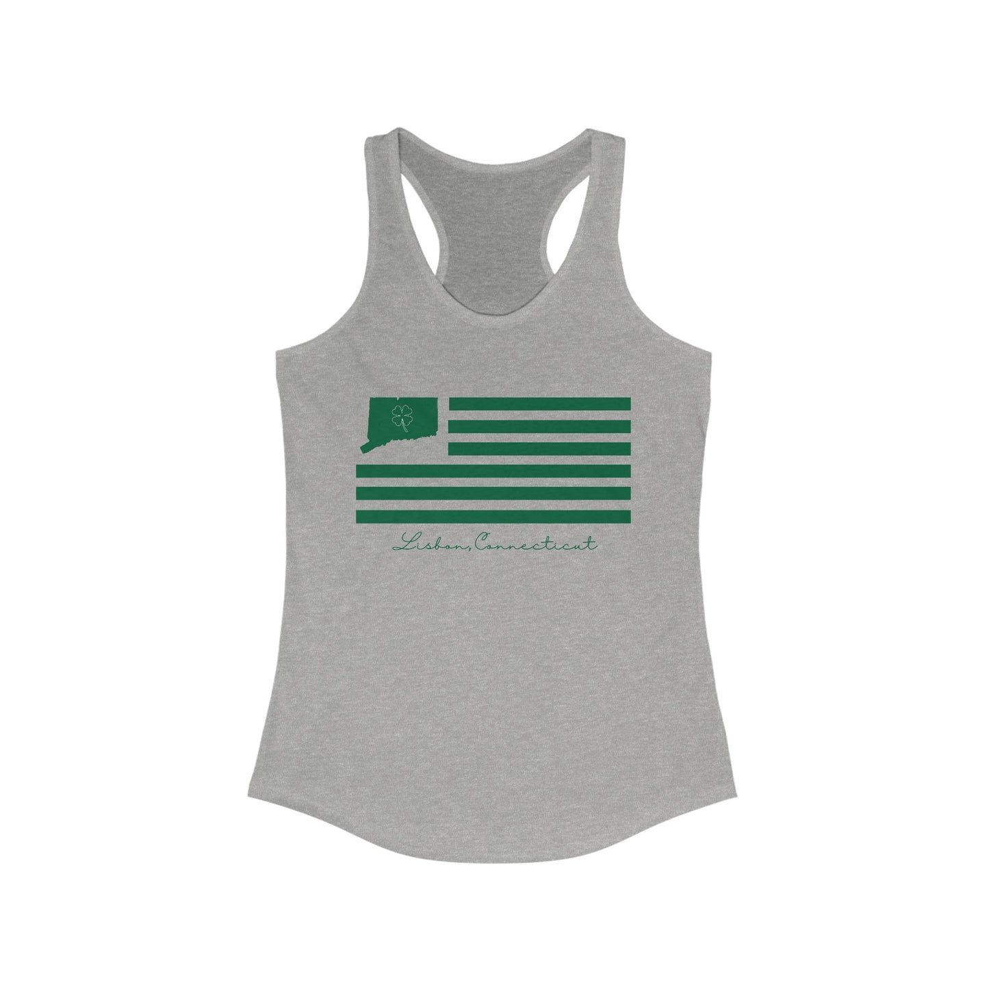 Lisbon Connecticut St. Patrick’s Day Flag Women's Ideal Racerback Tank Top