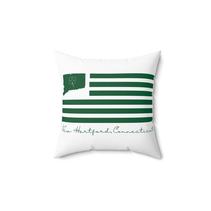 New Hartford Connecticut St. Patrick’s Day Flag Spun Polyester Square Pillow
