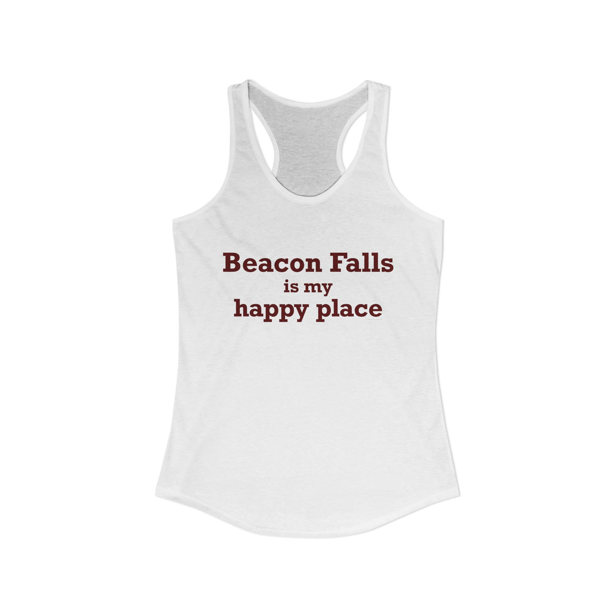Beacon Falls is My Happy Place Women's Ideal Racerback Tank Top