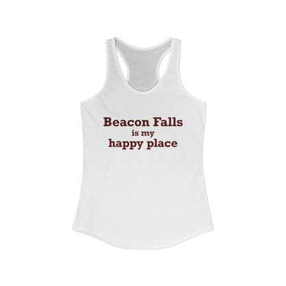 Beacon Falls is My Happy Place Women's Ideal Racerback Tank Top