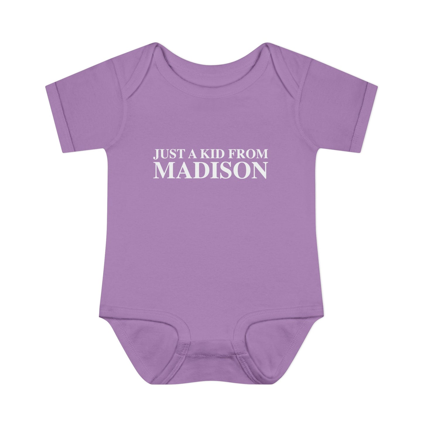 Just a kid from Madison Infant Baby Rib Bodysuit