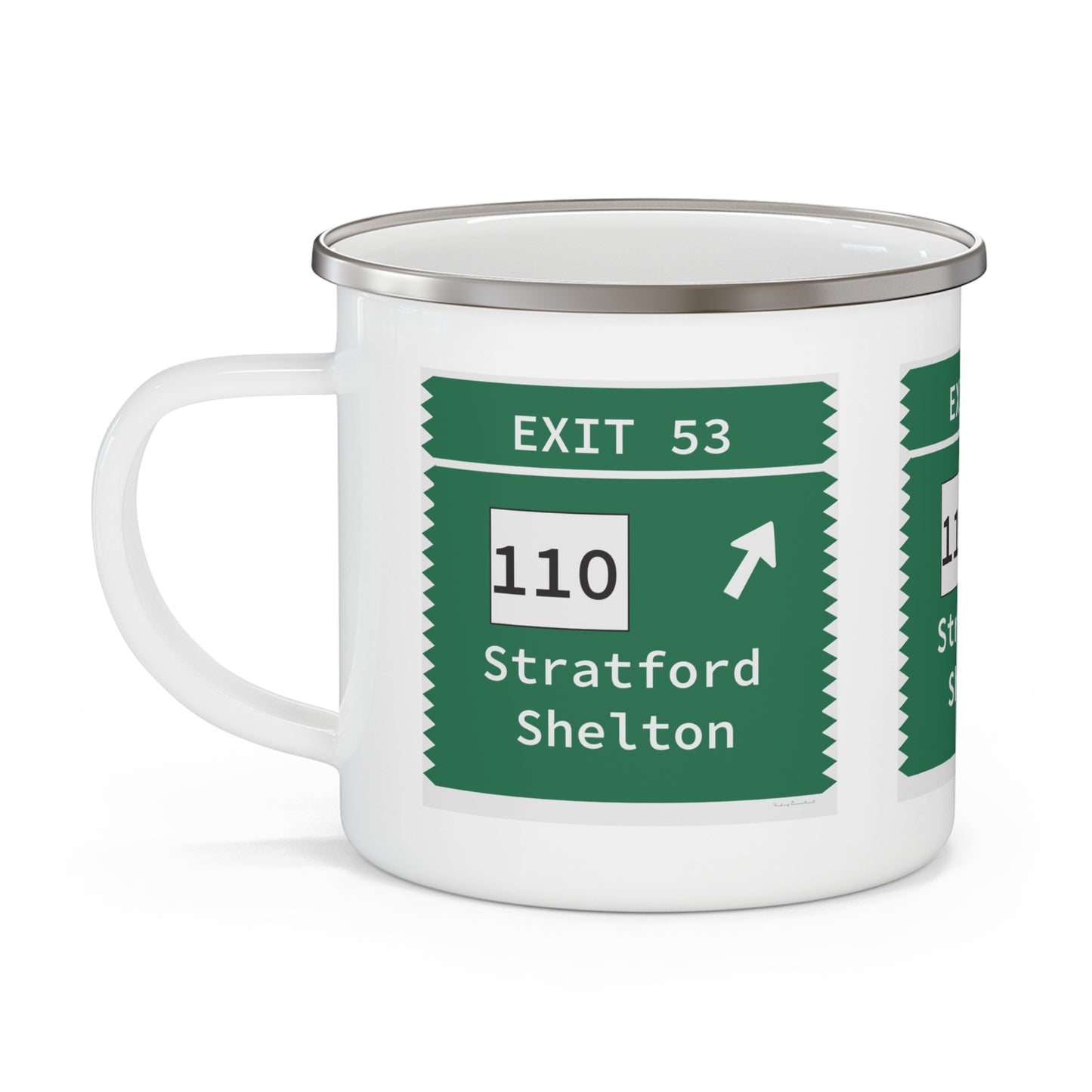 Vintage Merritt Parkway Exit 53 Sign Enamel Camping Mug