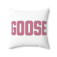 Goose Zip Code Pink & Black Spun Polyester Square Pillow