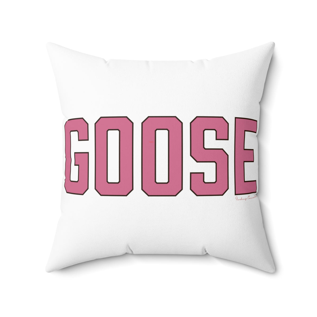 Goose Zip Code Pink & Black Spun Polyester Square Pillow