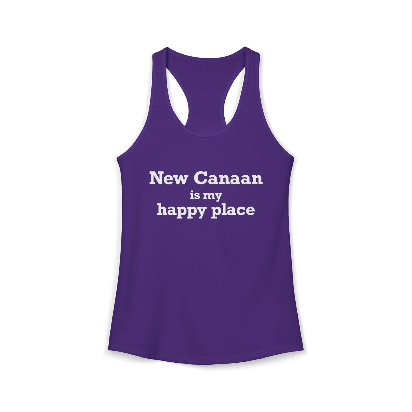 New Canaan Is My Happy Place Women's Ideal Racerback Tank Top