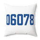 06078 Suffield Connecticut Zip Code Polyester Square Pillow
