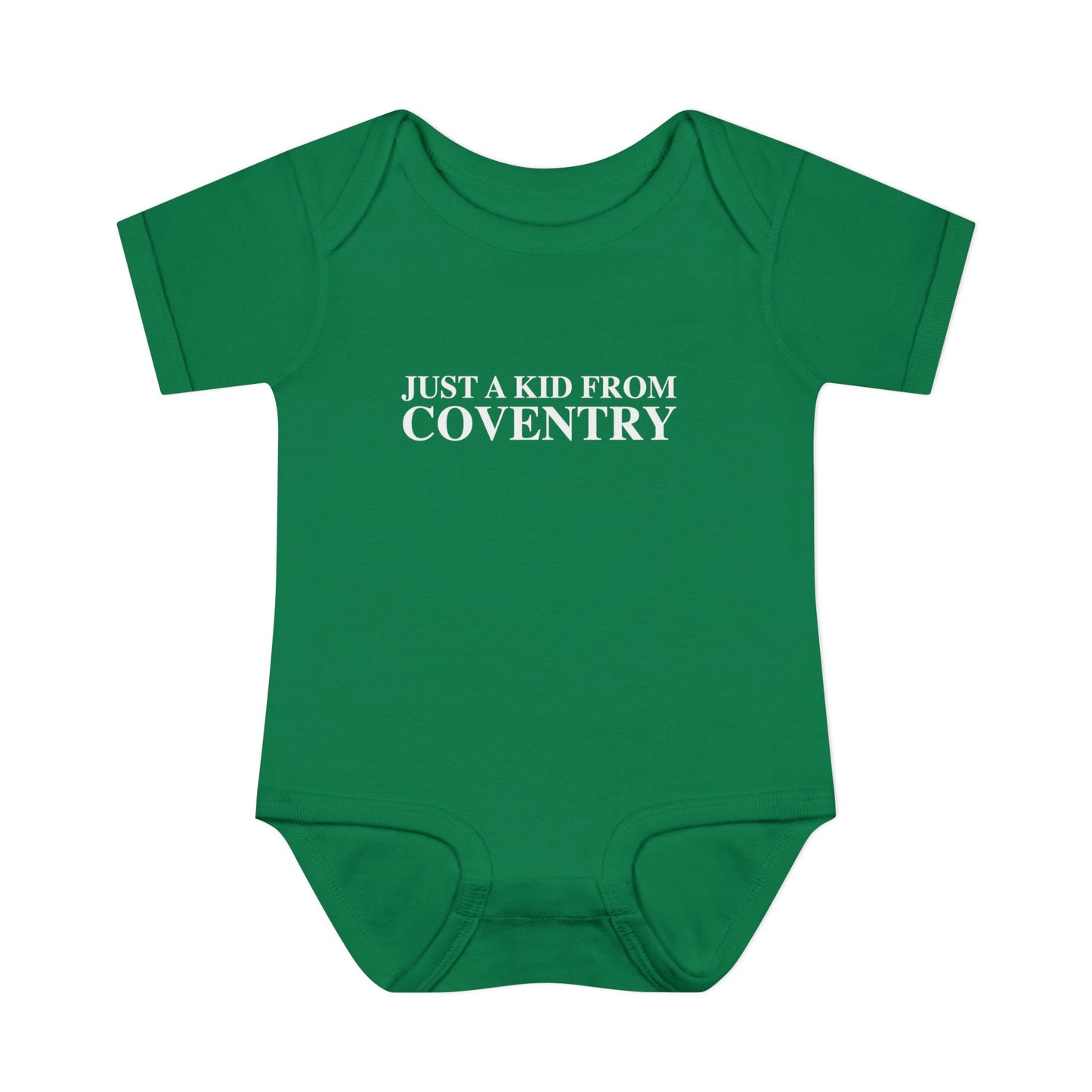 Just a kid from Coventry Infant Baby Rib Bodysuit
