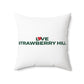 Love Strawberry Hill Spun Polyester Square Pillow