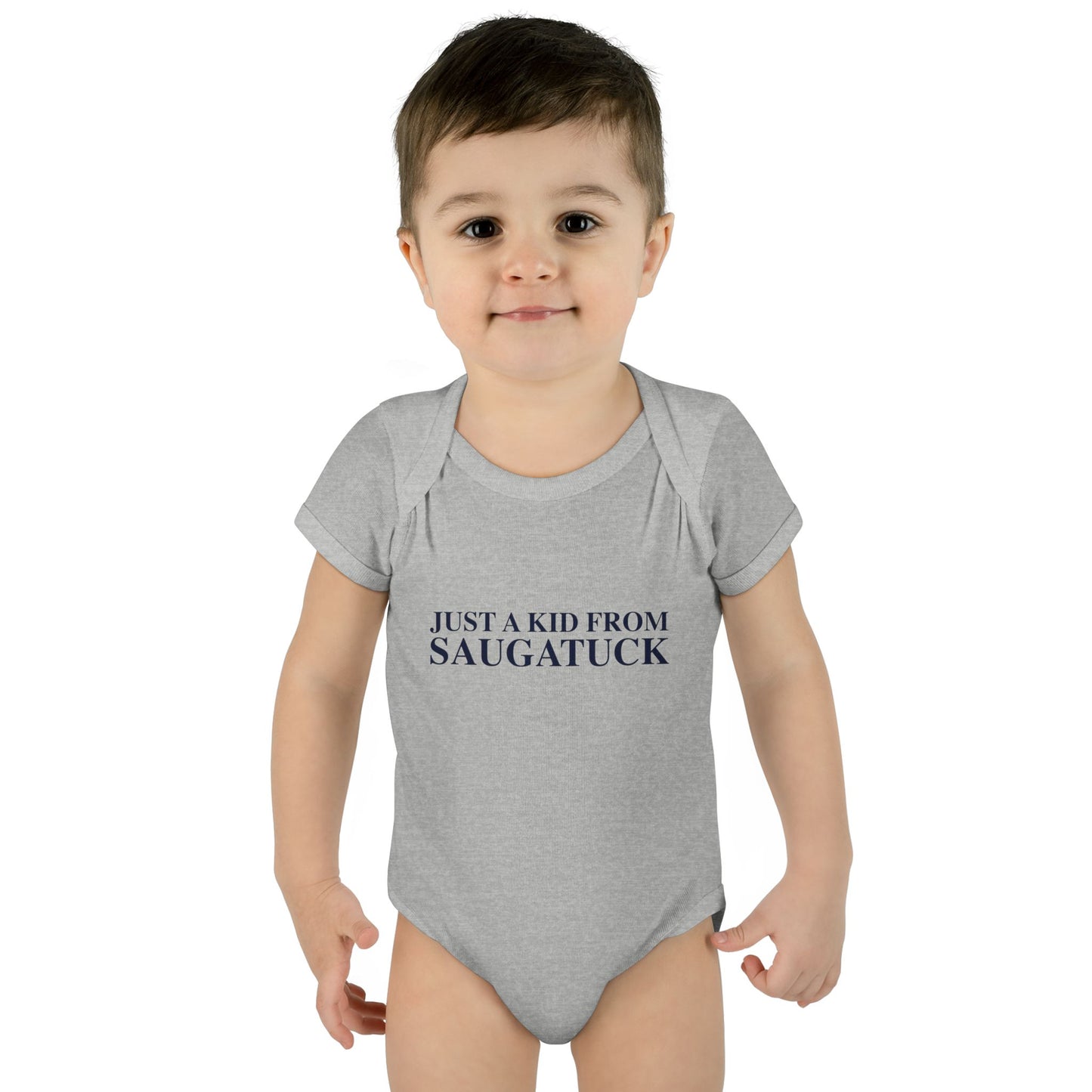 Just a kid from Saugatuck Infant Baby Rib Bodysuit