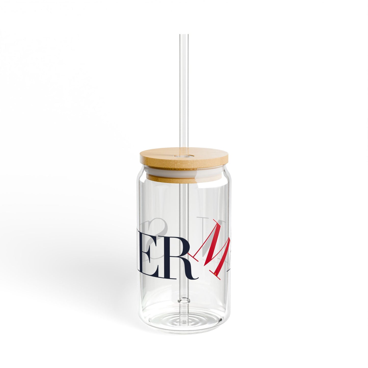 41 Tilt Sherman Glass Can with Straw and Lid, 16oz