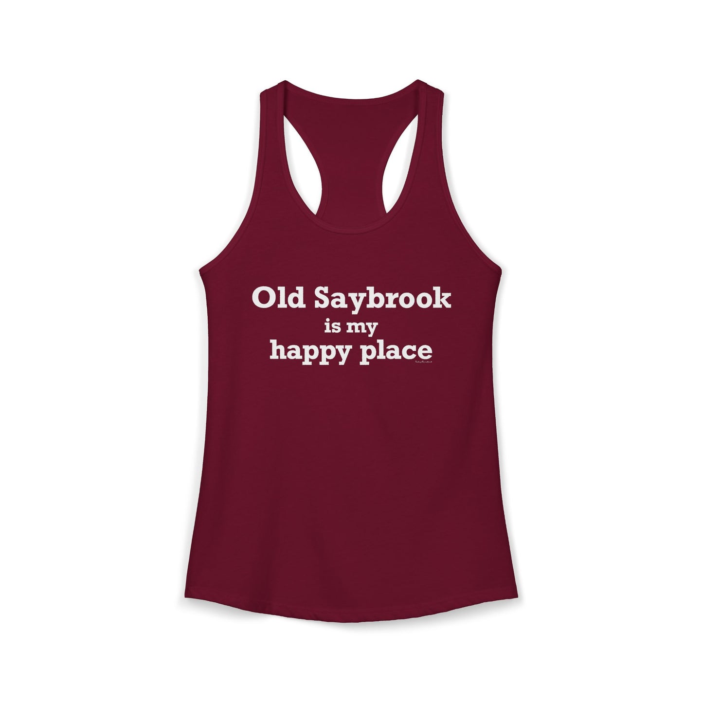 Old Saybrook is My Happy Place Women's Ideal Racerback Tank Top