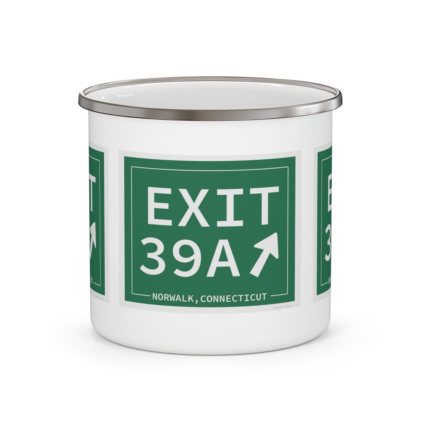 Vintage Exit 39A Merritt Parkway Sign Enamel Camping Mug