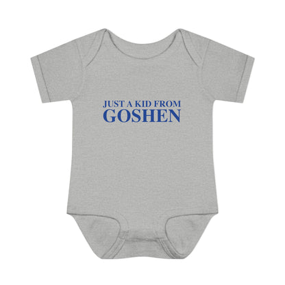 Just a kid from Goshen Infant Baby Rib Bodysuit