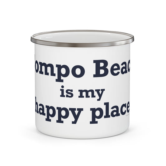 Compo Beach Is My Happy Place Enamel Camping Mug