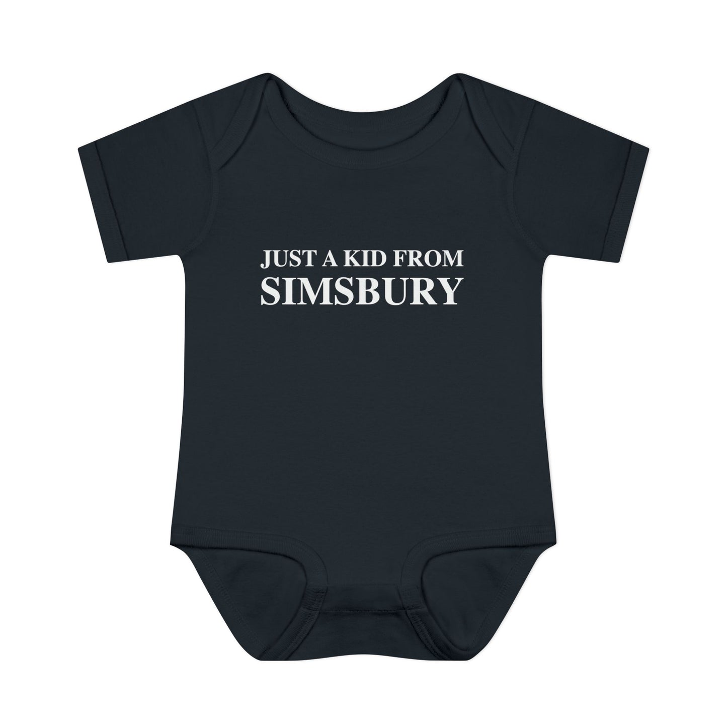 Just a kid from Simsbury Infant Baby Rib Bodysuit