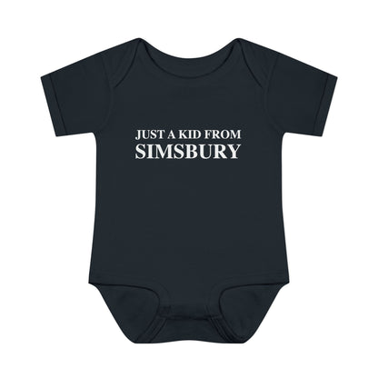 Just a kid from Simsbury Infant Baby Rib Bodysuit