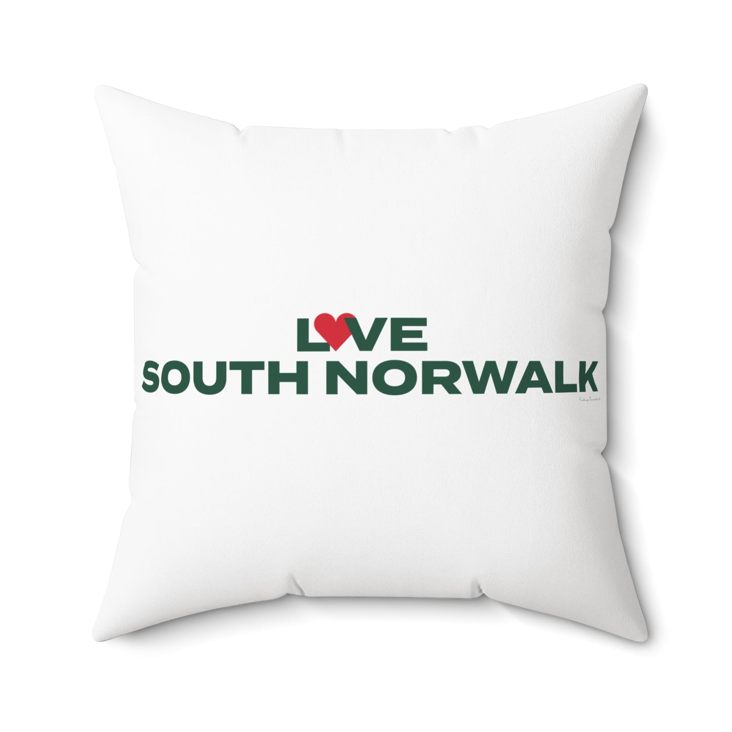 Love South Norwalk Spun Polyester Square Pillow