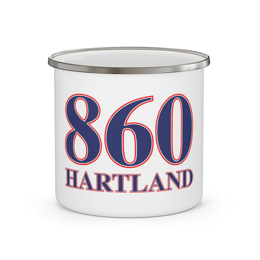 860 Hartland Red, White & Blue Enamel Camping Mug
