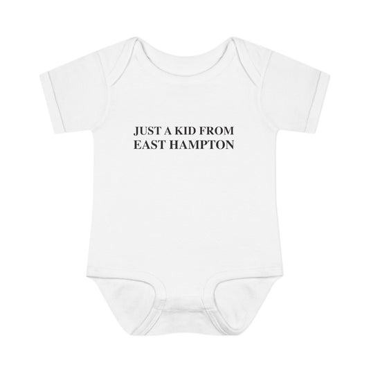 Just a kid from East Hampton Infant Baby Rib Bodysuit