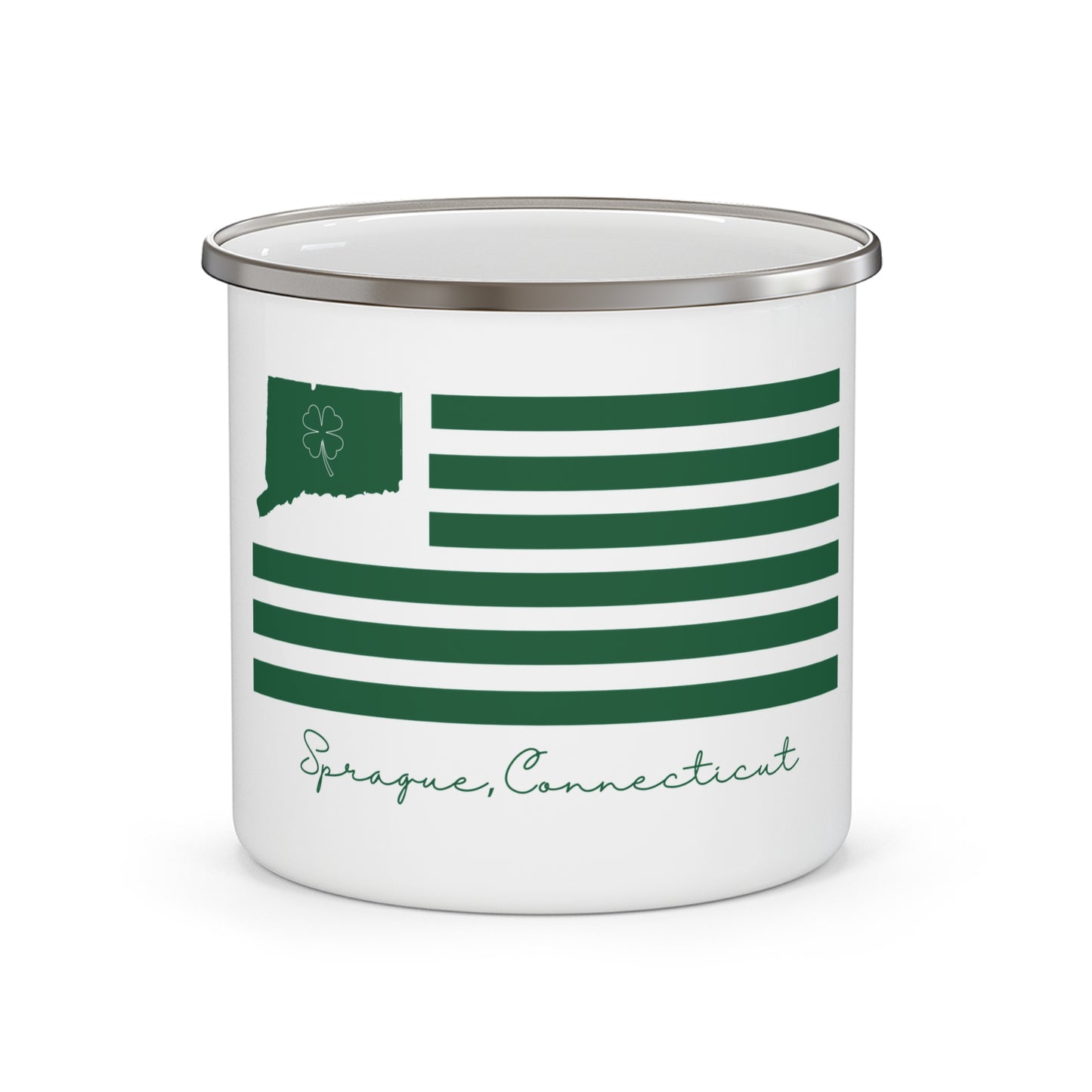 Sprague Connecticut St. Patrick’s Day Flag Enamel Camping Mug