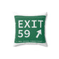 Vintage Exit 59 WCP Sign Spun Polyester Square Pillow