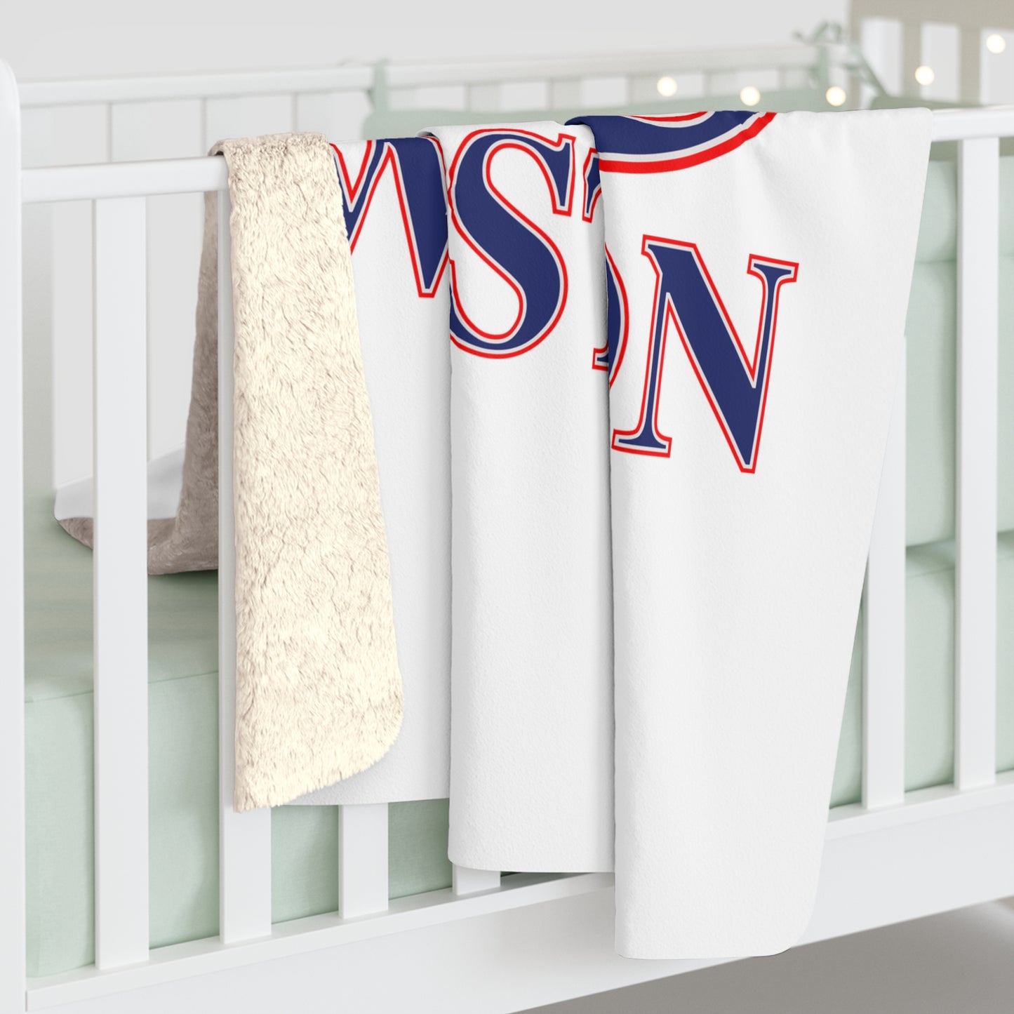 203 Weston Red White & Blue Sherpa Fleece Blanket