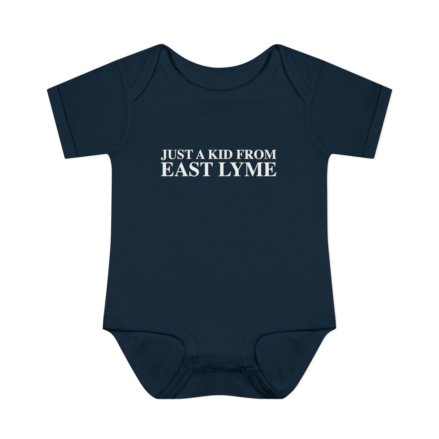 Just a kid from East Lyme Infant Baby Rib Bodysuit