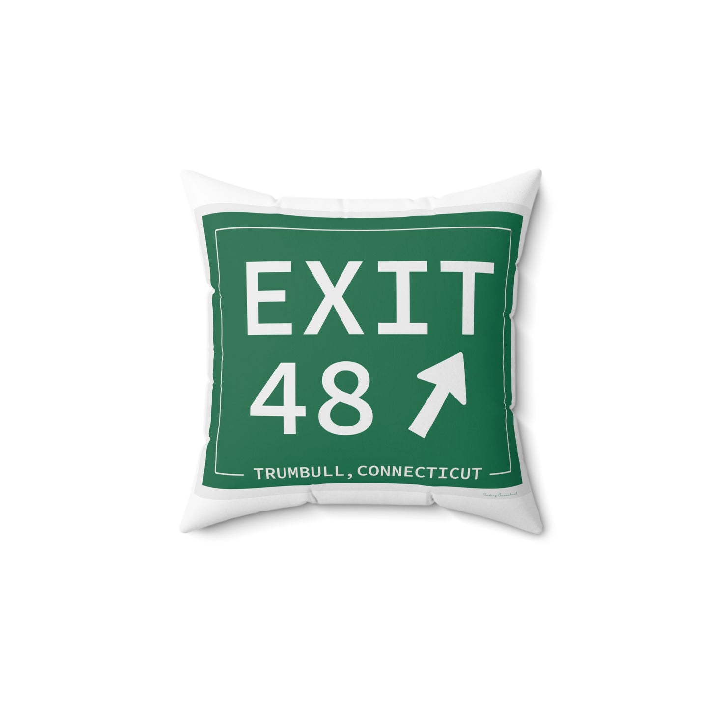Vintage Exit 48 Merritt Parkway Sign Spun Polyester Square Pillow
