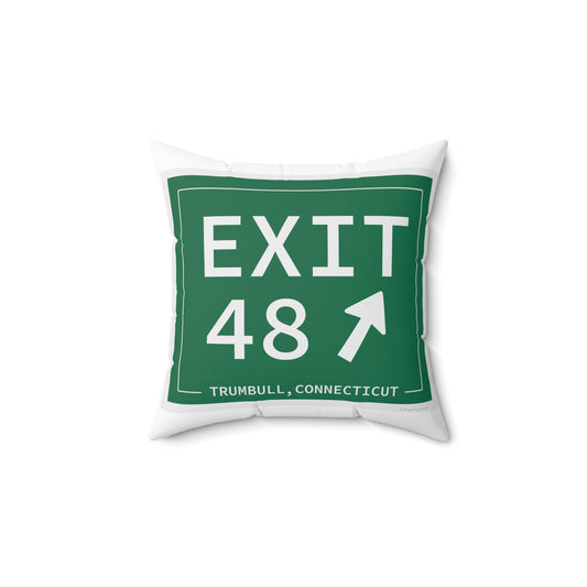 Vintage Exit 48 Merritt Parkway Sign Spun Polyester Square Pillow