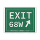 Vintage Exit 68W WCP Sign Matte Canvas, Stretched, 1.25"