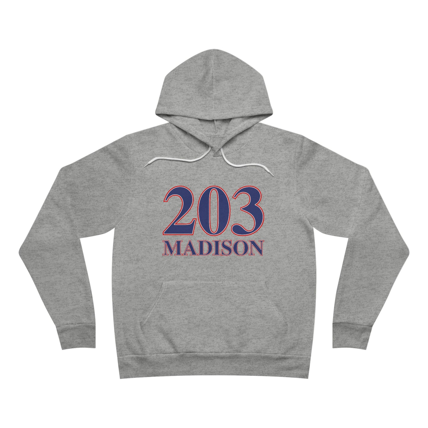 203 Madision Red White & Blue Unisex Sponge Fleece Pullover Hoodie