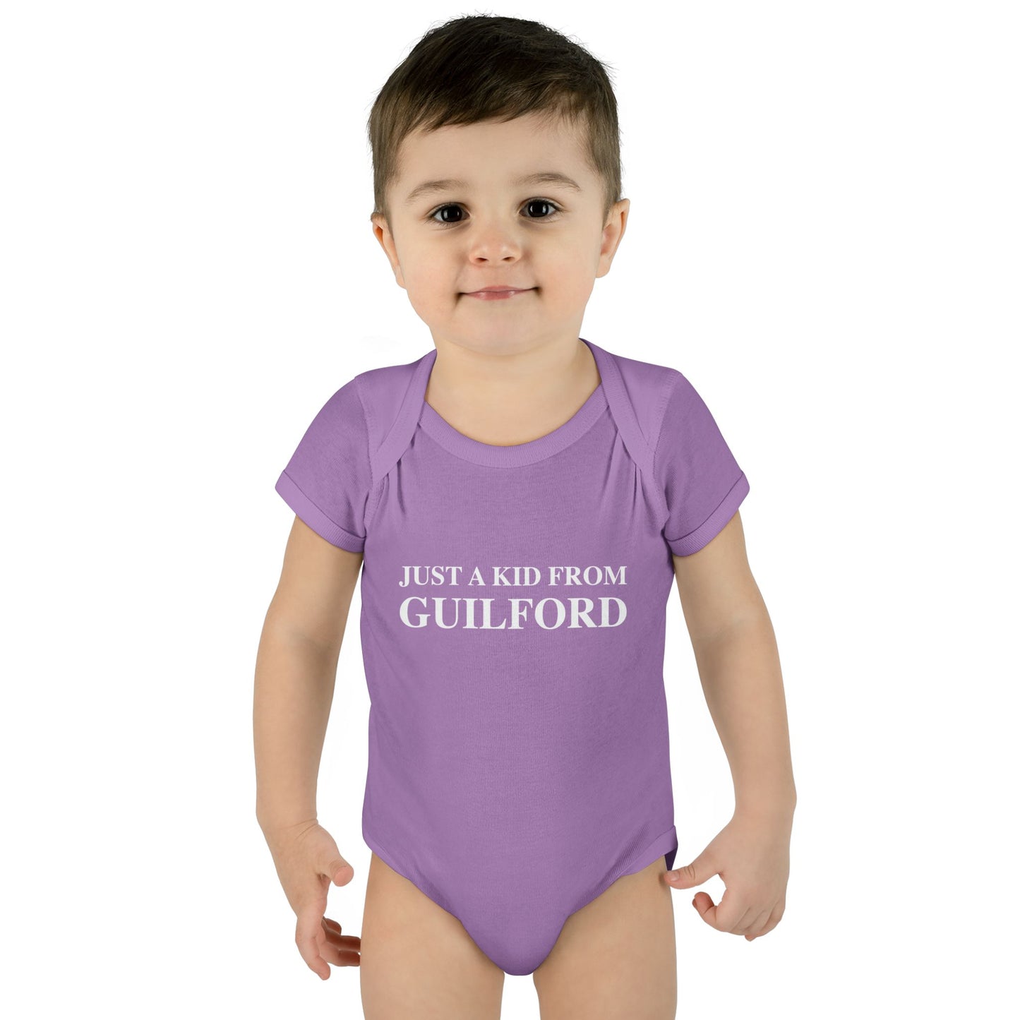 Just a kid from Guilford Infant Baby Rib Bodysuit