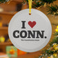 I Heart CONN. Glass Ornaments