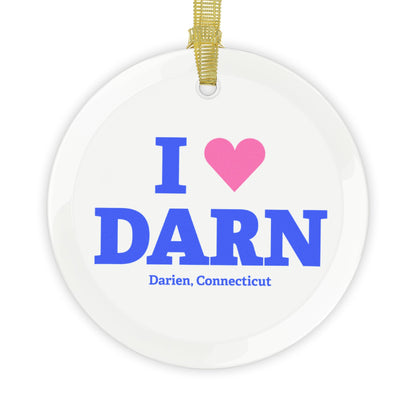 I Heart DARN Glass Ornaments