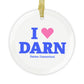 I Heart DARN Glass Ornaments