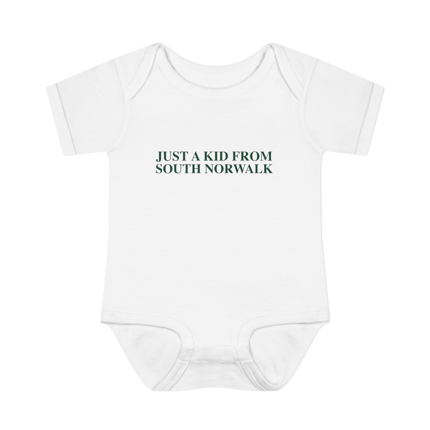 Just a kid from South Norwalk Infant Baby Rib Bodysuit
