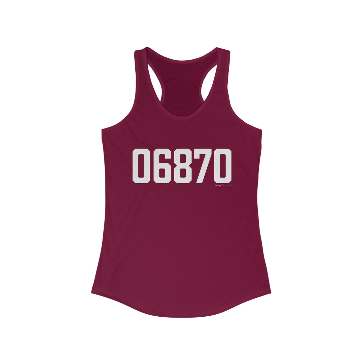 06870 - Greenwich CT Zip Code Women's Ideal Racerback Tank Top
