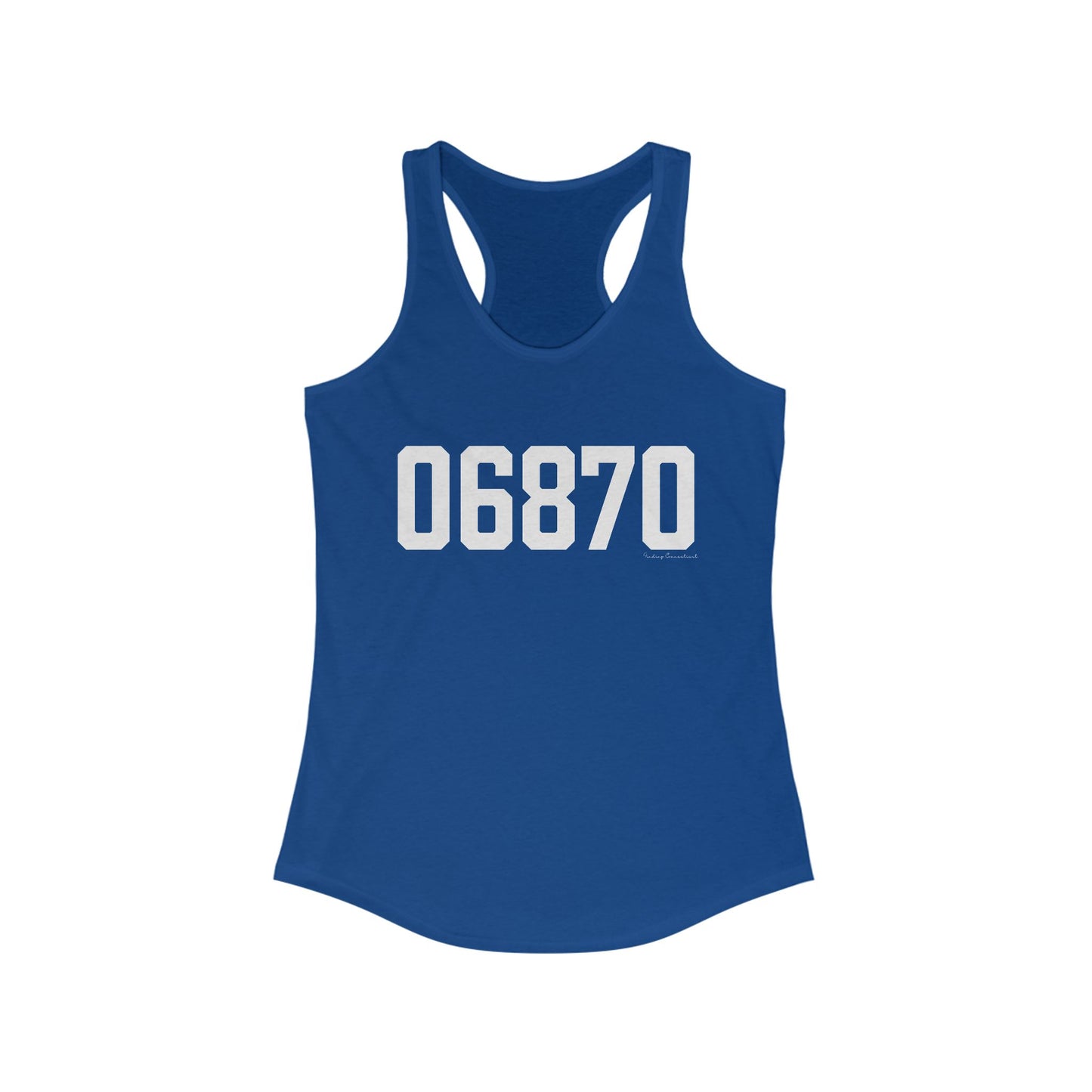 06870 - Greenwich CT Zip Code Women's Ideal Racerback Tank Top
