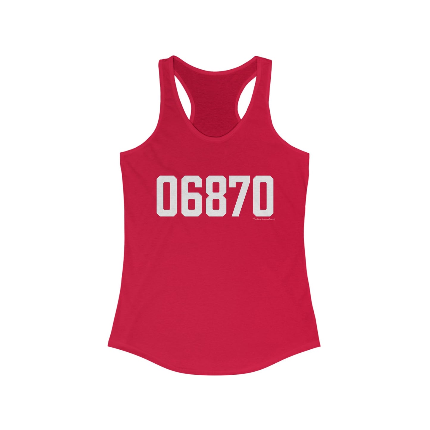 06870 - Greenwich CT Zip Code Women's Ideal Racerback Tank Top