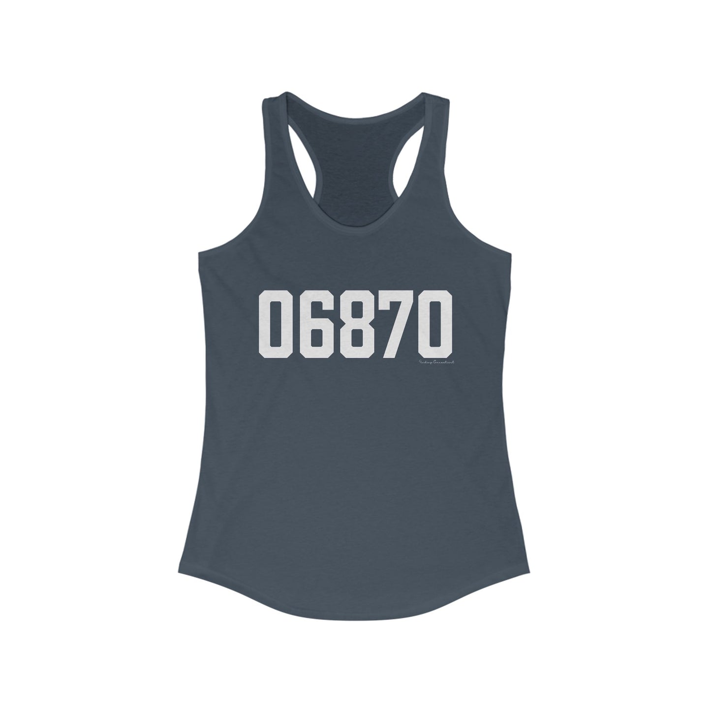 06870 - Greenwich CT Zip Code Women's Ideal Racerback Tank Top