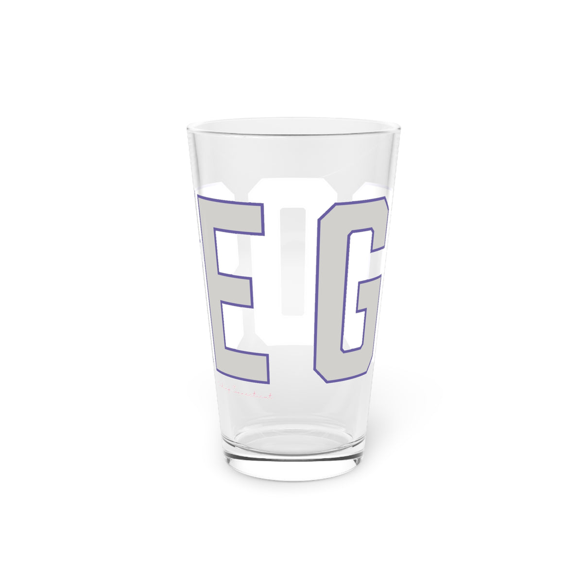 Goose Zip Code Gray & Purple Pint Glass, 16oz