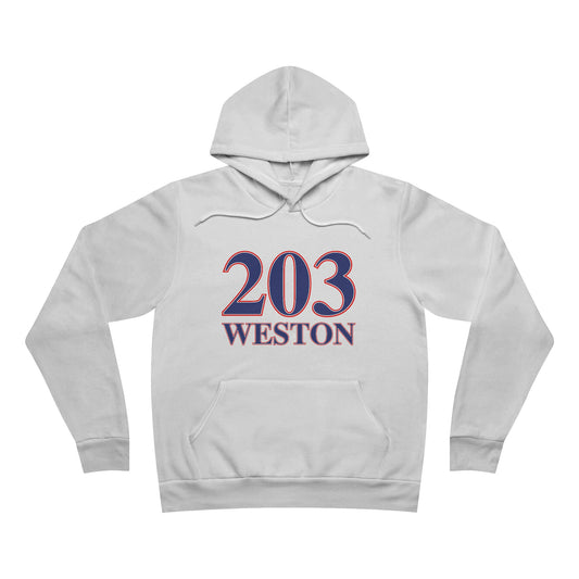 203 Weston Red  White & Blue Unisex Sponge Fleece Pullover Hoodie