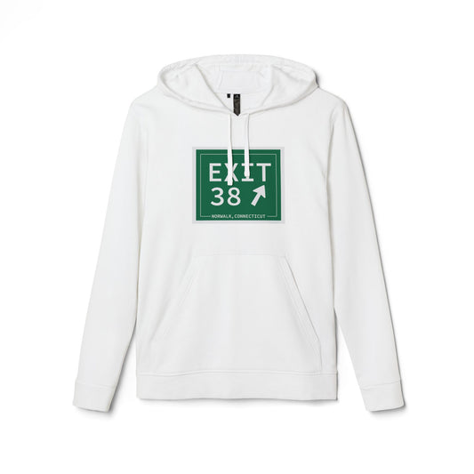 Vintage Exit 38 Merritt Parkway Sign adidas Unisex Fleece Hoodie