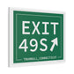 Vintage Exit 49S  Merritt Parkway Sign Matte Canvas, Stretched, 1.25"