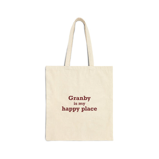 Granby is My Happy Place Cotton Canvas Tote Bag