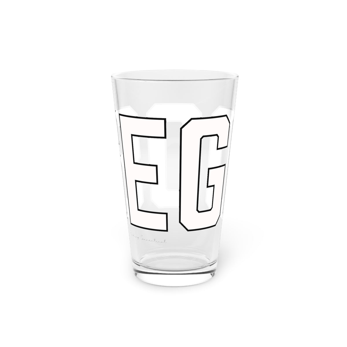 Goose Zip Code White & Black Pint Glass, 16oz